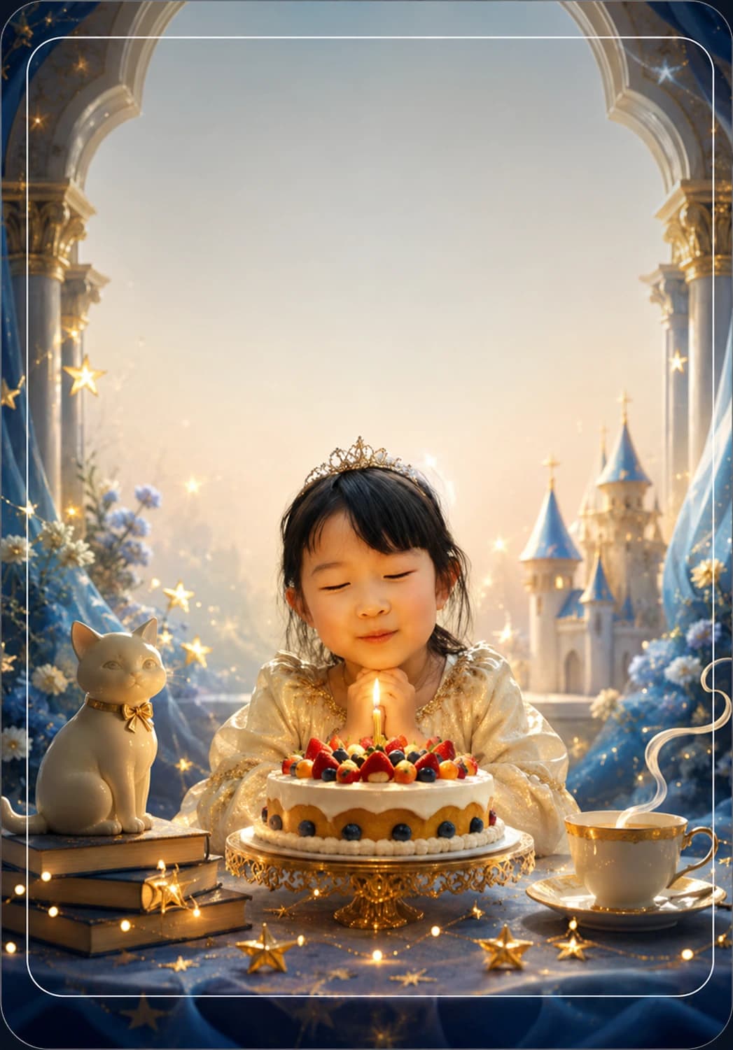 Personalized child birthday card generated from the photo